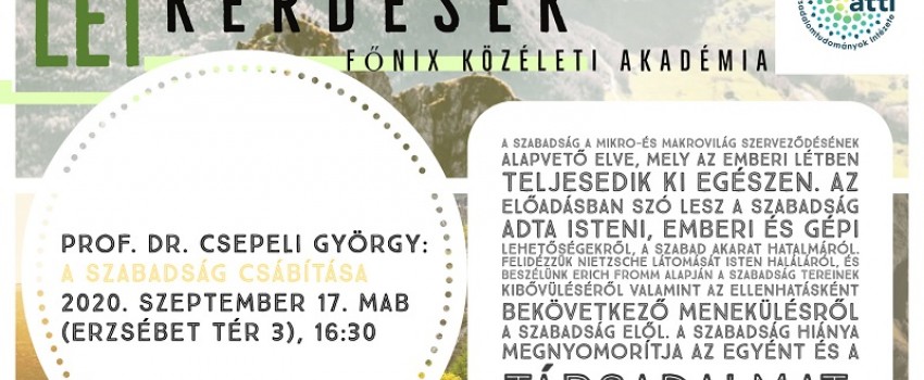 Főnix Közéleti Akadémia - Létkérdések